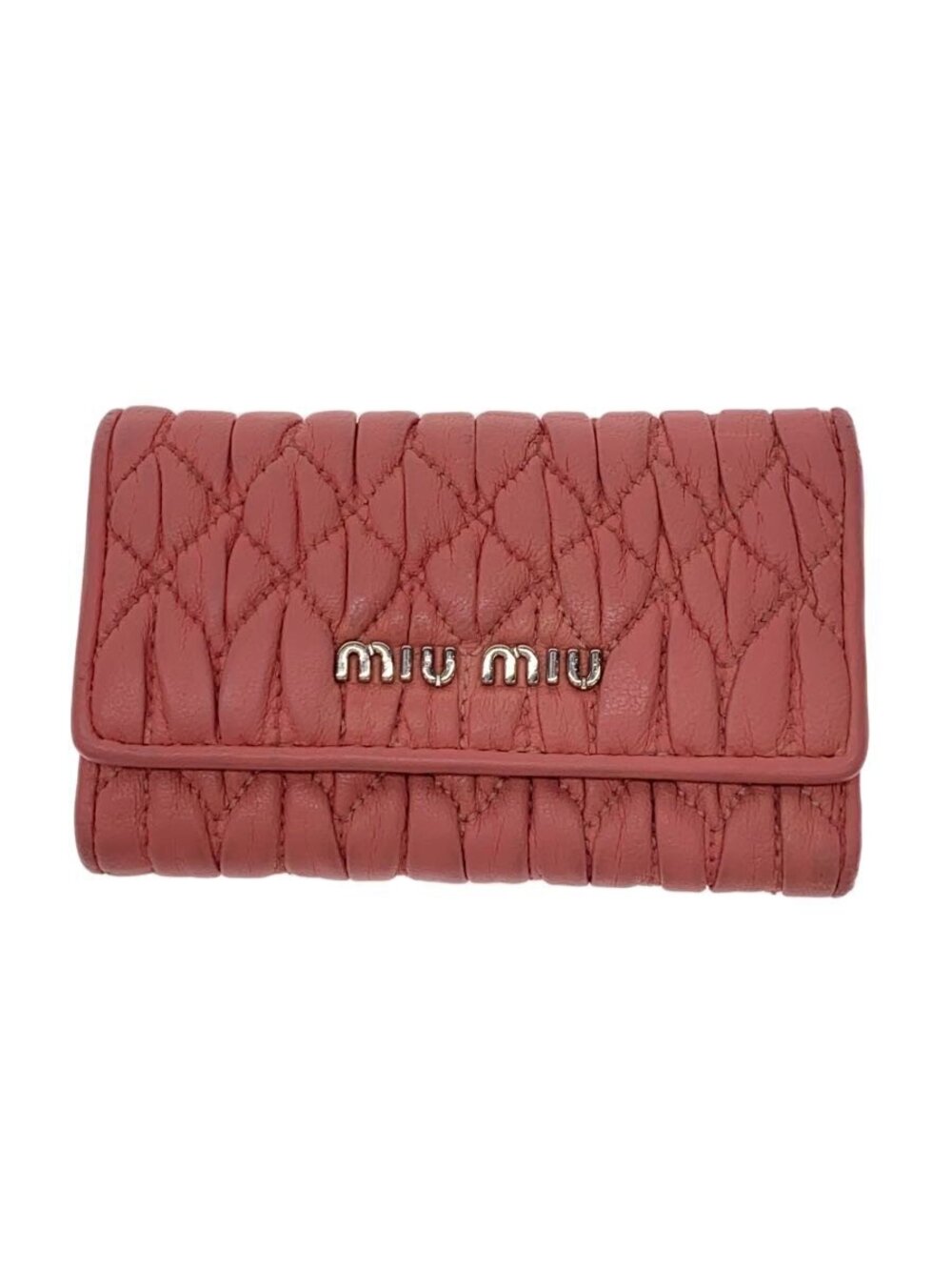 Miu Miu Key Case Wallet Leather Pink